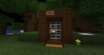 Grisfodz har bygget et lille brænderum.